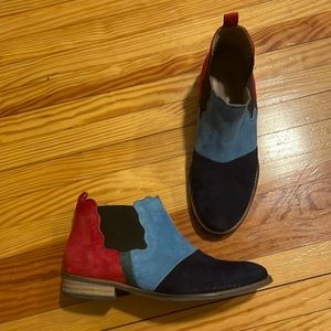 Anthropologie color-blocked booties